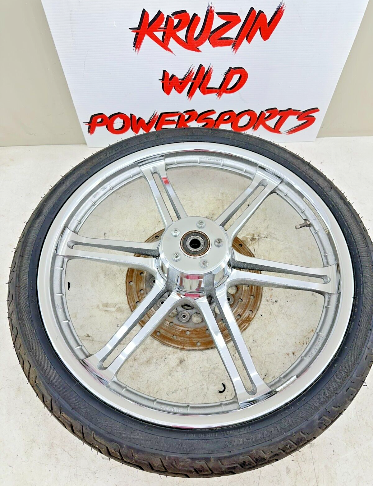 2002 HARLEY DYNA LOW RIDER 21" Slotted 6 Spoke Front Wheel Rim Tire 00 Up Front