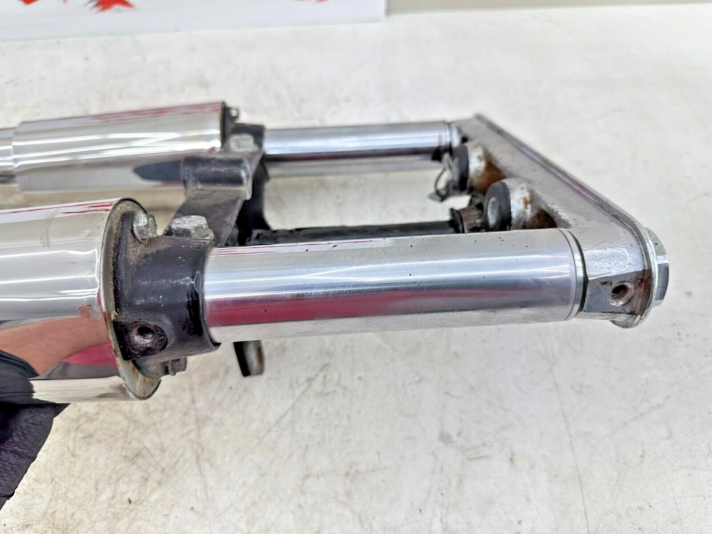 1995 HARLEY SOFTAIL Chrome Forks Front End Suspension Top Triple Clamp