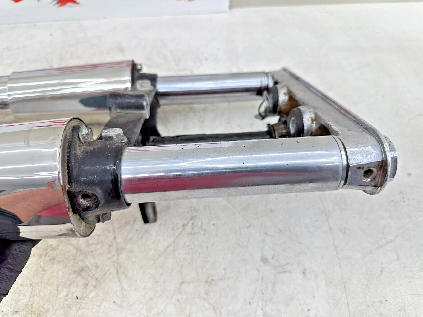 1995 HARLEY SOFTAIL Chrome Forks Front End Suspension Top Triple Clamp