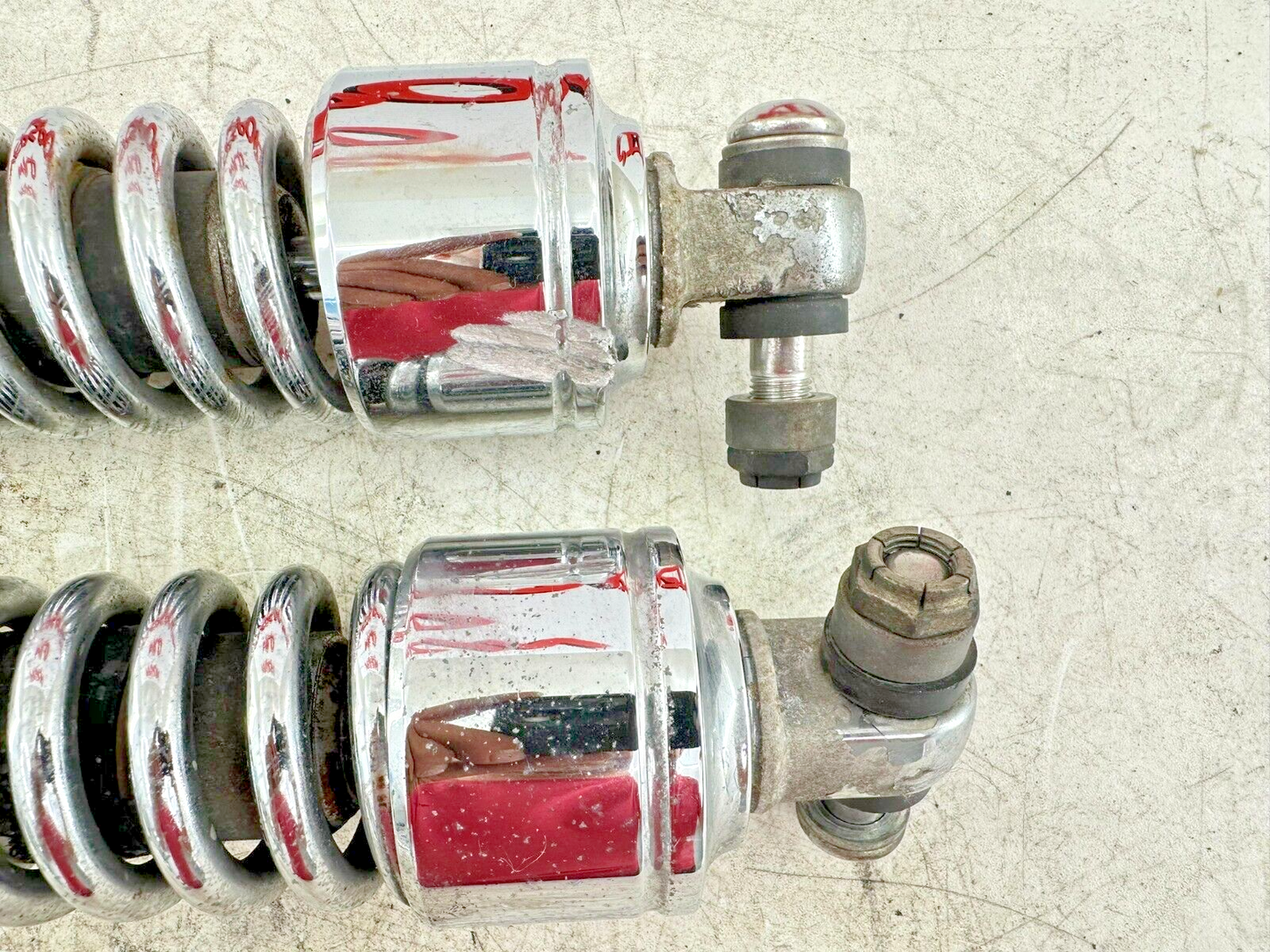 2005 HARLEY DAVIDSON DYNA Chrome Rear Shocks OEM HD 12"