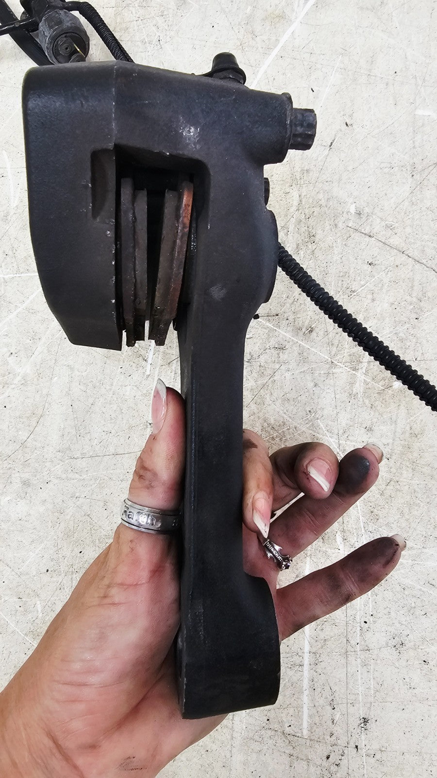 2002 HARLEY SOFTAIL Rear Brake Caliper + Line Hose Pipe