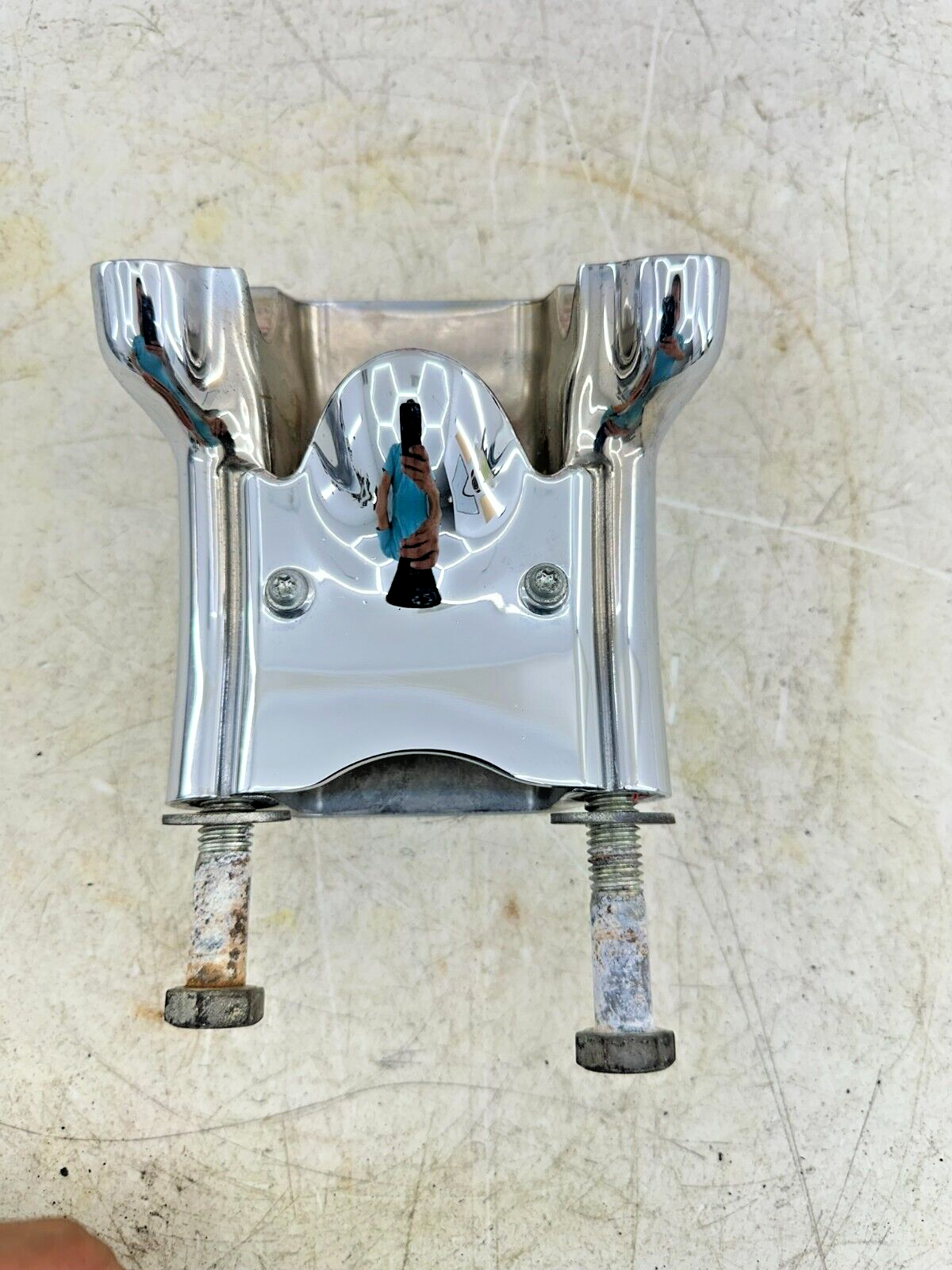 2004 UP HARLEY DAVIDSON SPORTSTER Chrome Handlebar Riser Clamp Risor Perch