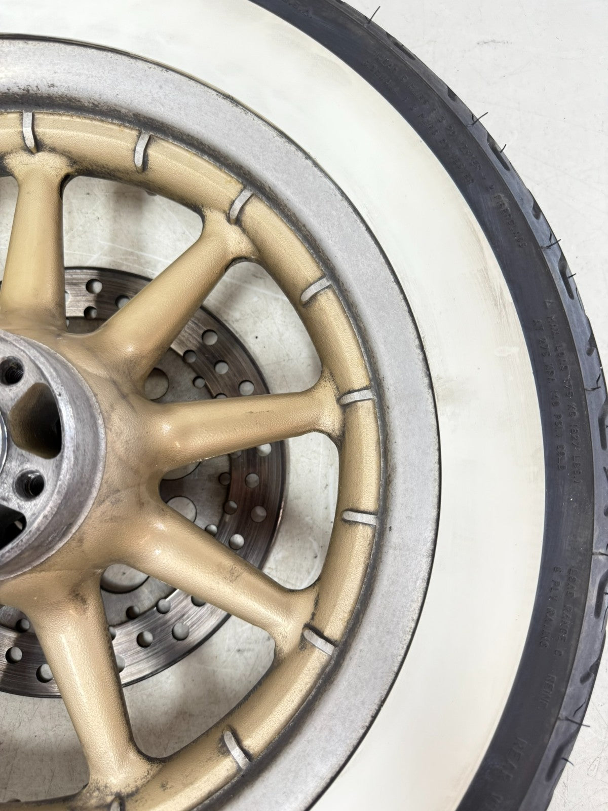 2003 HARLEY ELECTRA GLIDE 16" Rear Wheel Rim Tire Gold 100th Anniversary 9 Spoke