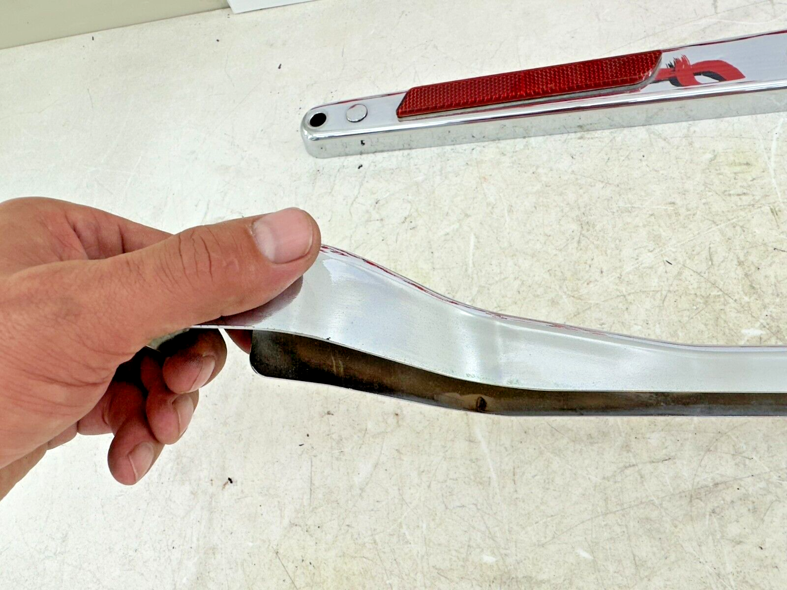 1999 HARLEY DYNA Rear Fender Frame Chrome Strut Arm Bars OEM HD