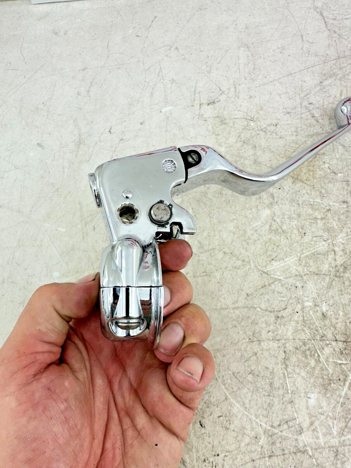 2007 HARLEY SOFTAIL CUSTOM Chrome Clutch Lever + Perch Mounting Bracket