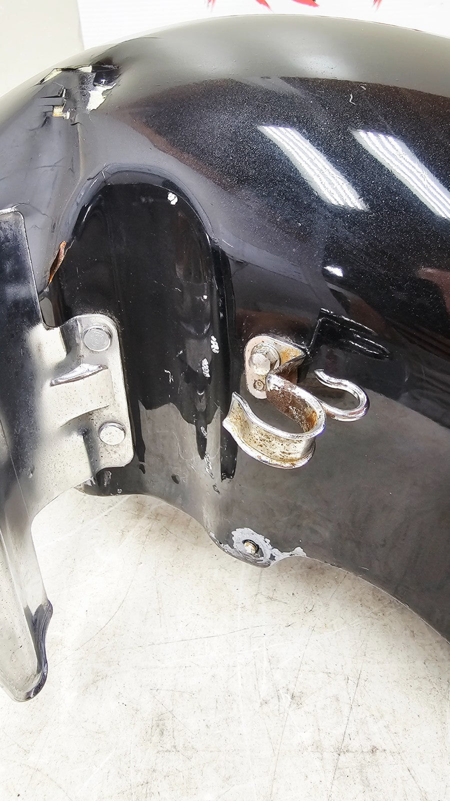 2000 HONDA VALKYRIE INTERSTATE Front Wheel Fender w/ Chrome Trim Tip Black