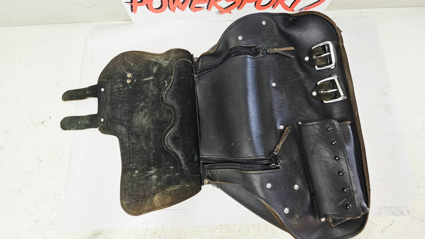 1995 HARLEY SOFTAIL FATBOY OEM Leather Studded Saddlebags Bags Rails Pair