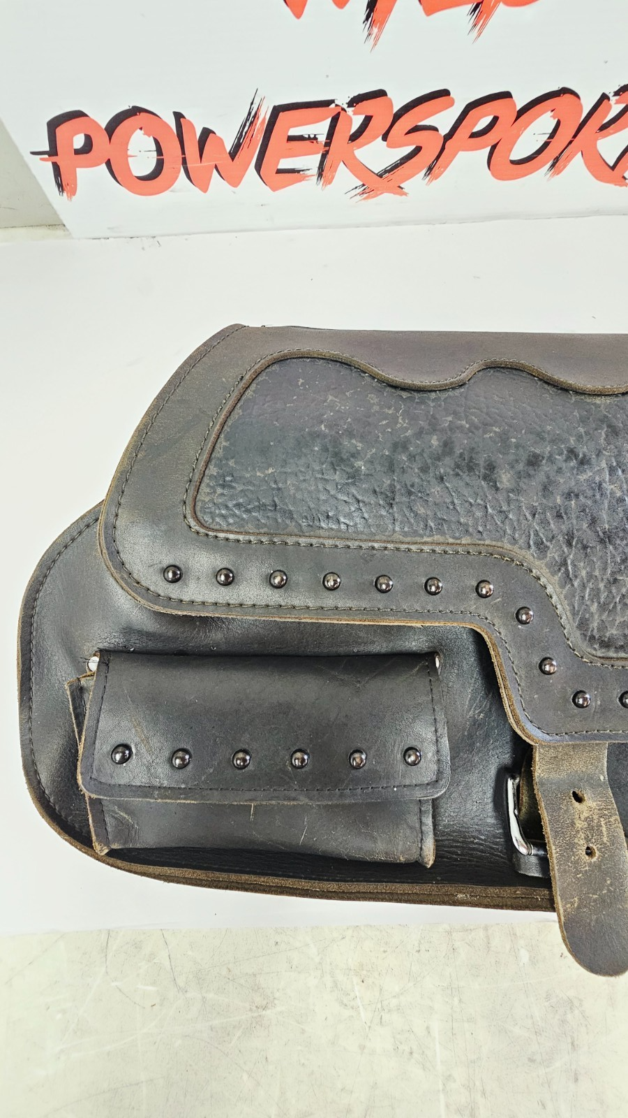 1995 HARLEY SOFTAIL FATBOY OEM Leather Studded Saddlebags Bags Rails Pair