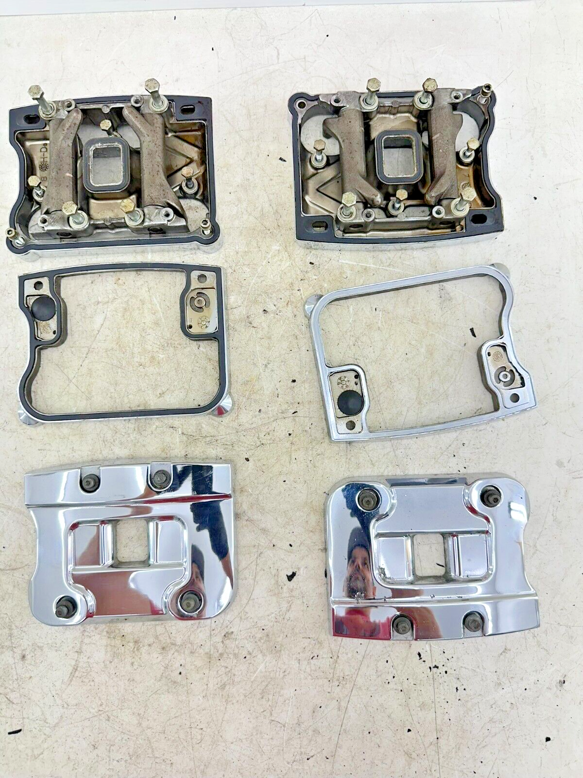 1995 HARLEY SOFTAIL Chrome 3 Piece Evo Rocker Box Valve Head Cover