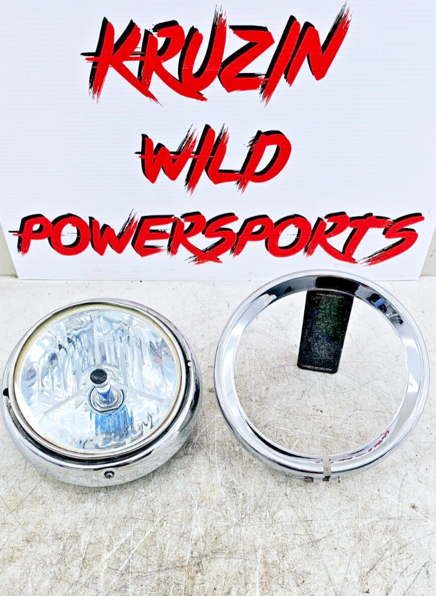 1998 HARLEY FLH ROADKING Headlight Chrome Trim Ring Cover + MTG Bracket