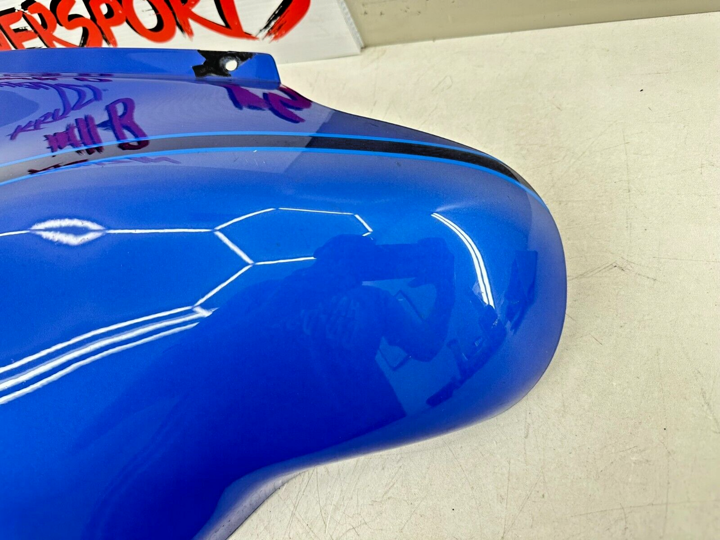 2007 Harley Electra Glide CVO Outer Batwing Fairing Cowl Lightning Blue Pearl