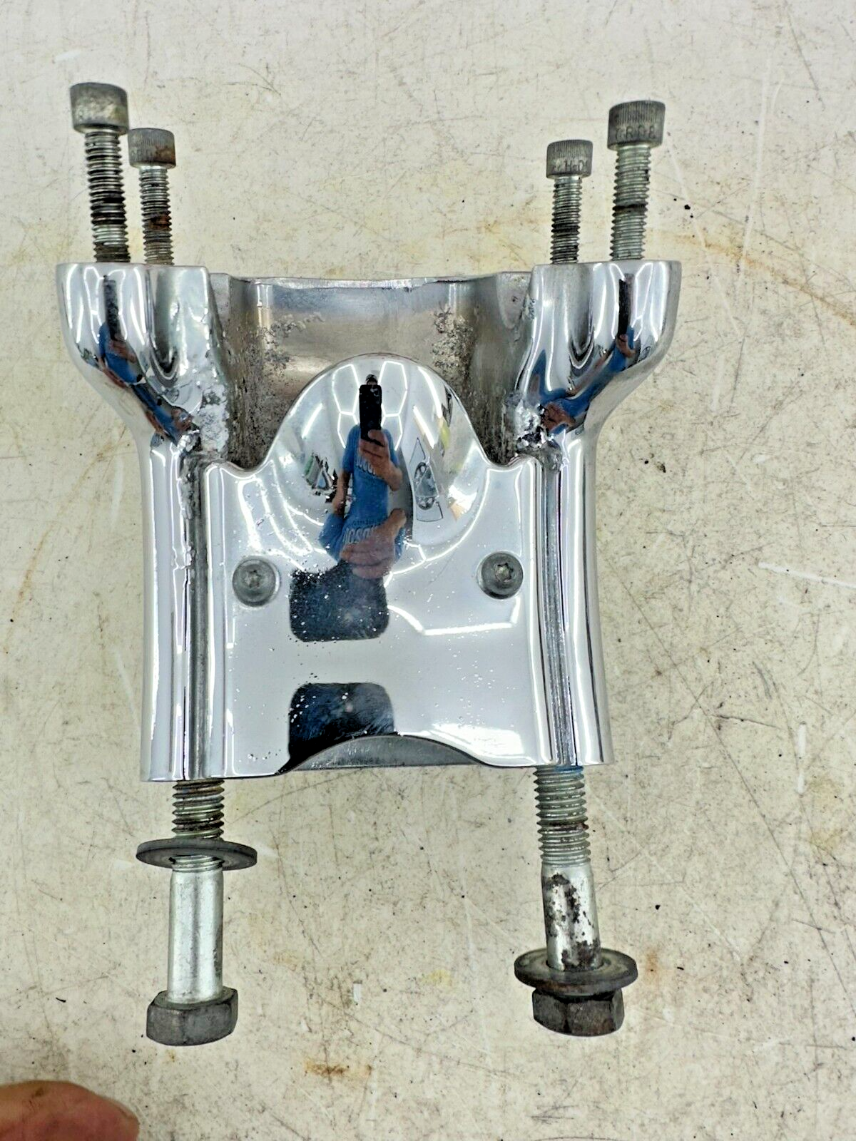 2004 UP HARLEY DAVIDSON SPORTSTER Chrome Handlebar Risor Clamp Perch