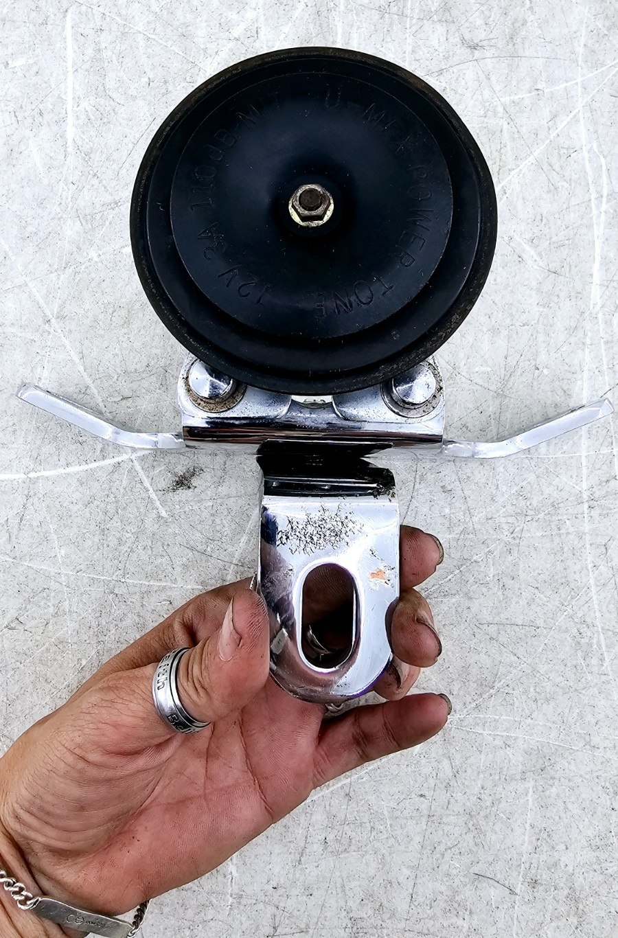 1988 HARLEY SOFTAIL Black Warning Signal Horn Mounting Bracket