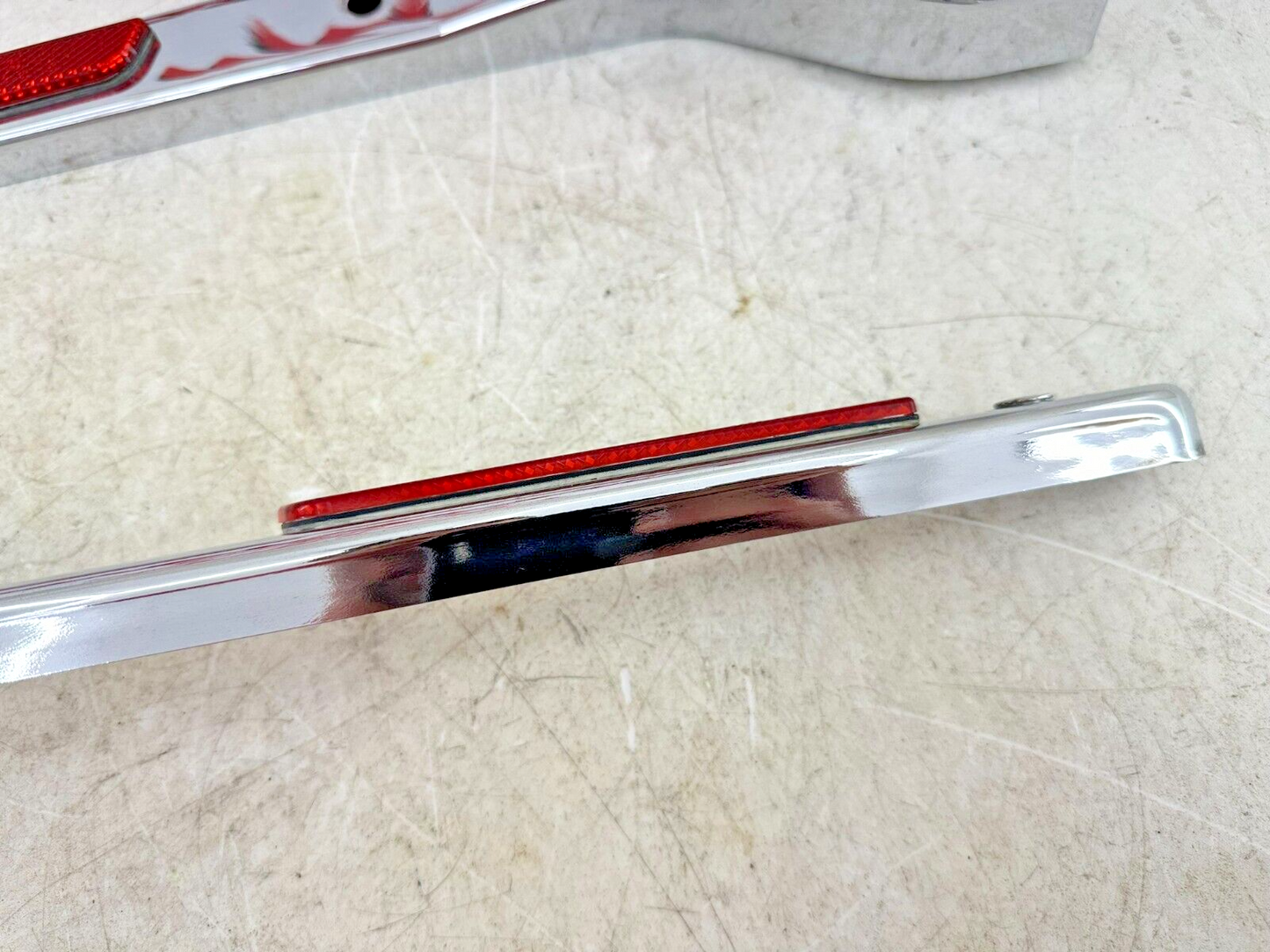 1999 HARLEY DYNA Rear Fender Frame Chrome Strut Arm Bars OEM HD