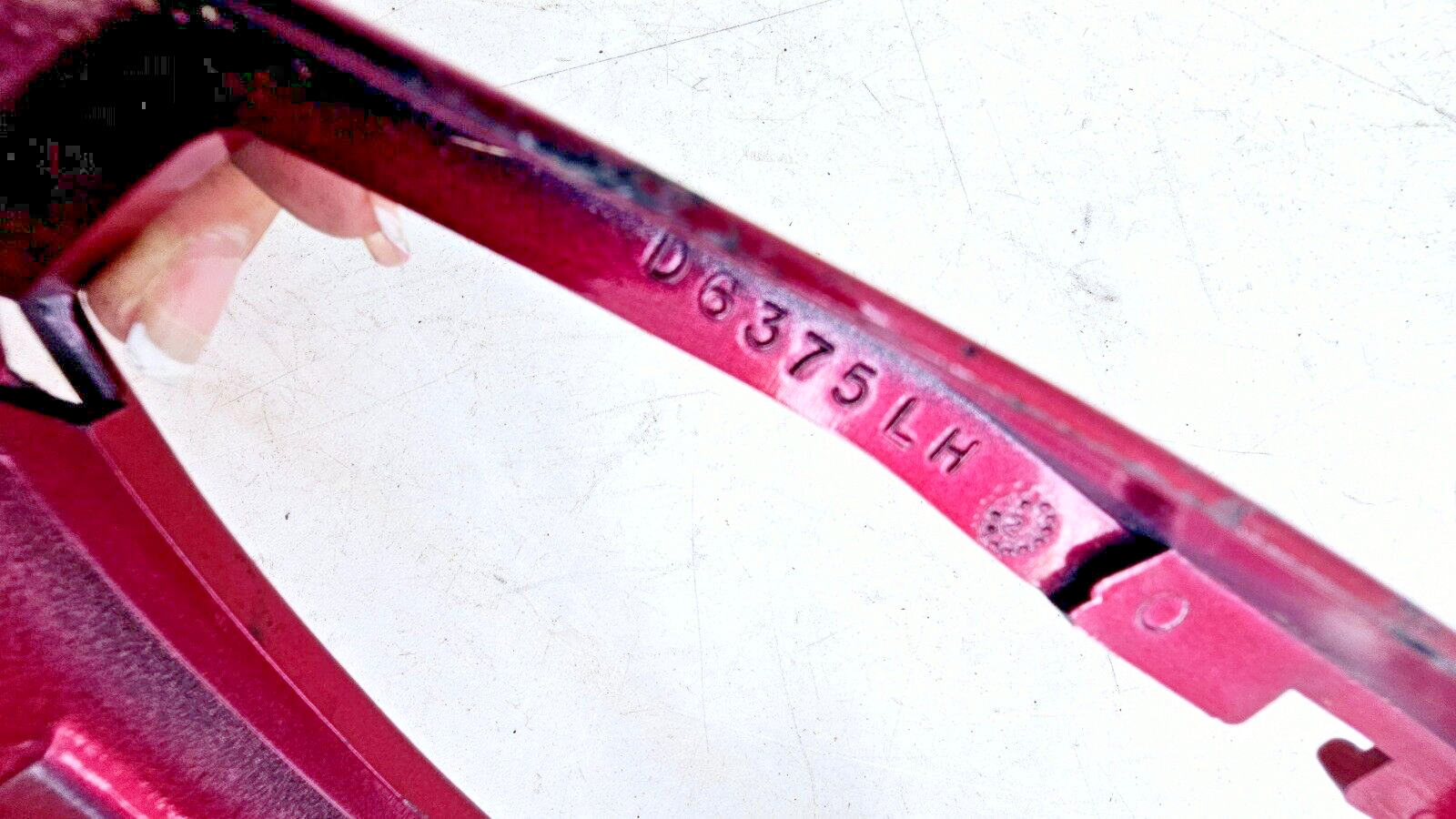 1993 HONDA GOLDWING GL1500 Left Side Mirror Trim Ring Filler Panel Red