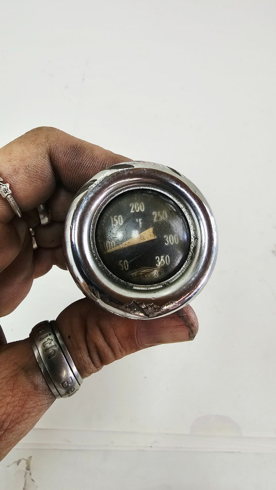 1995 HARLEY SOFTAIL FATBOY OEM Chrome Oil Temperature Dipstick Gauge EVO