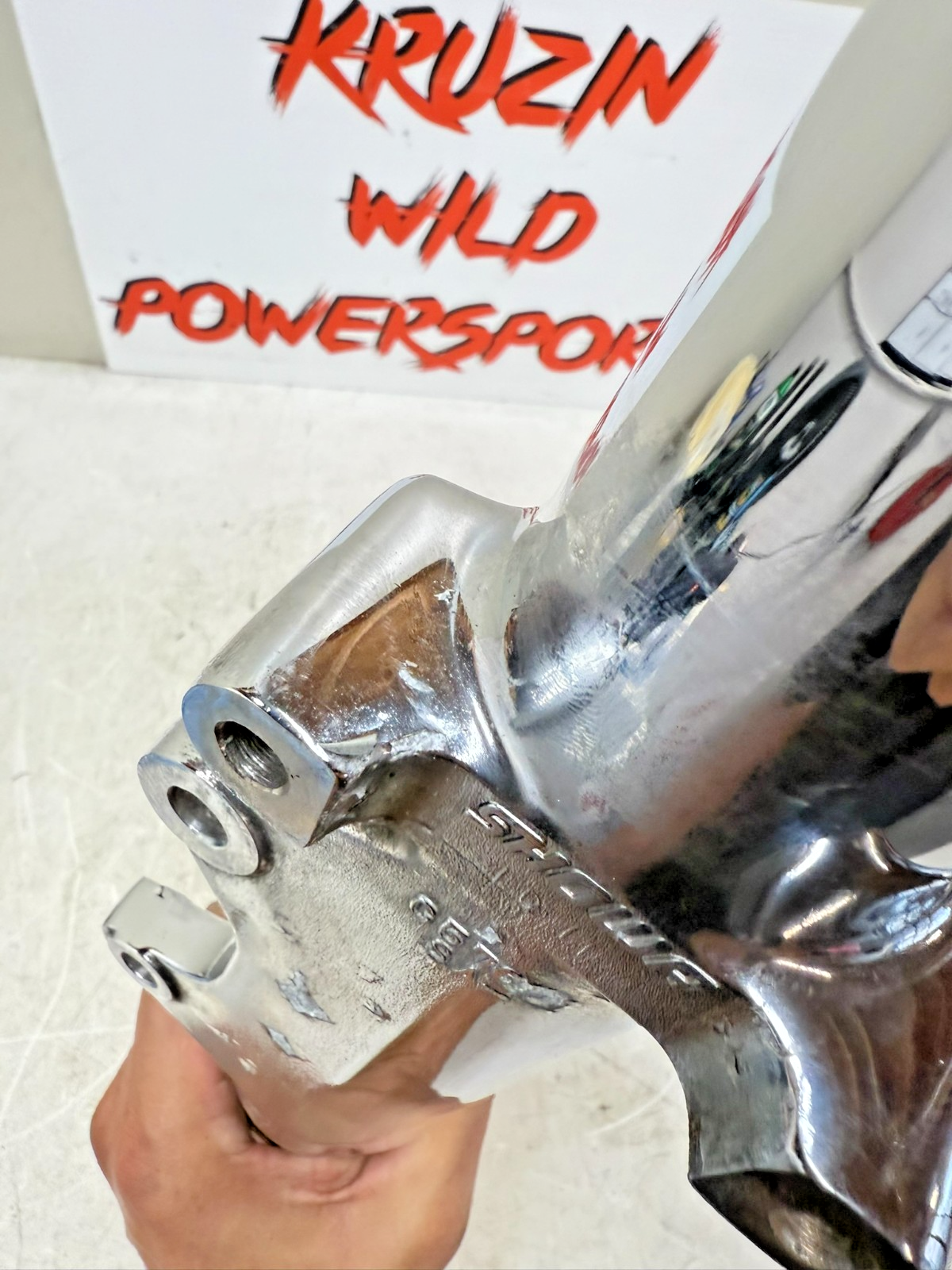 1997 HARLEY DAVIDSON SOFTAIL 41mm Left Chrome Fork Leg Tube Lower Slider