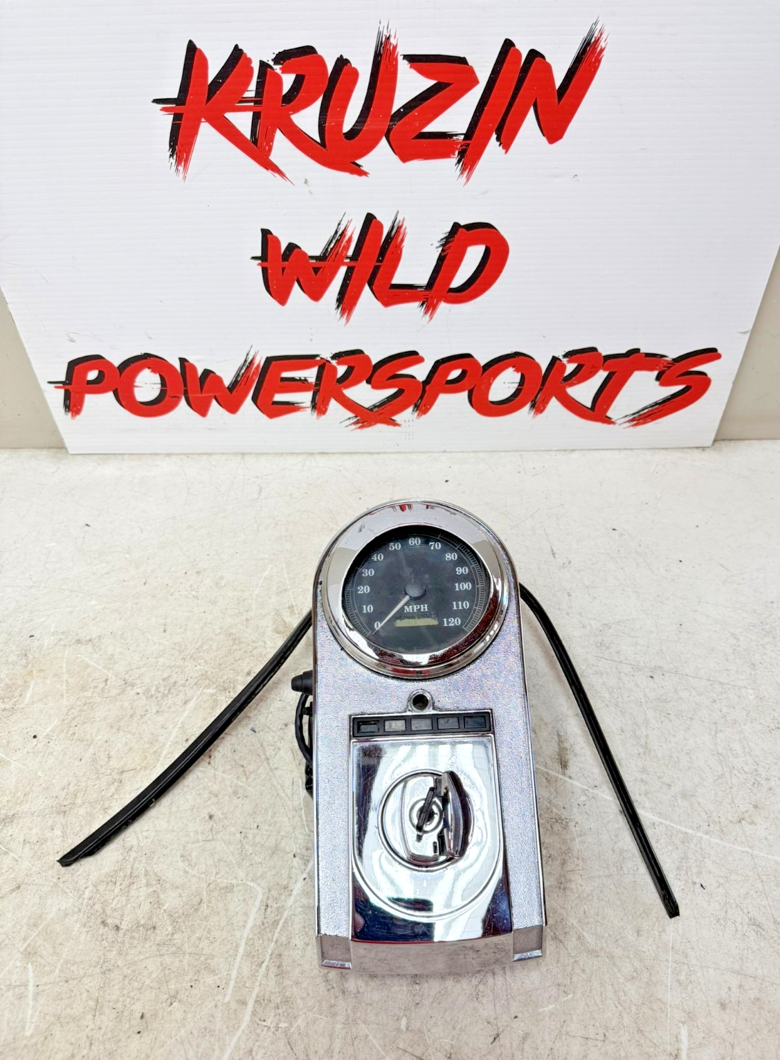 1997 HARLEY DAVIDSON SOFTAIL Dash Console Speedometer Ignition Switch Chrome