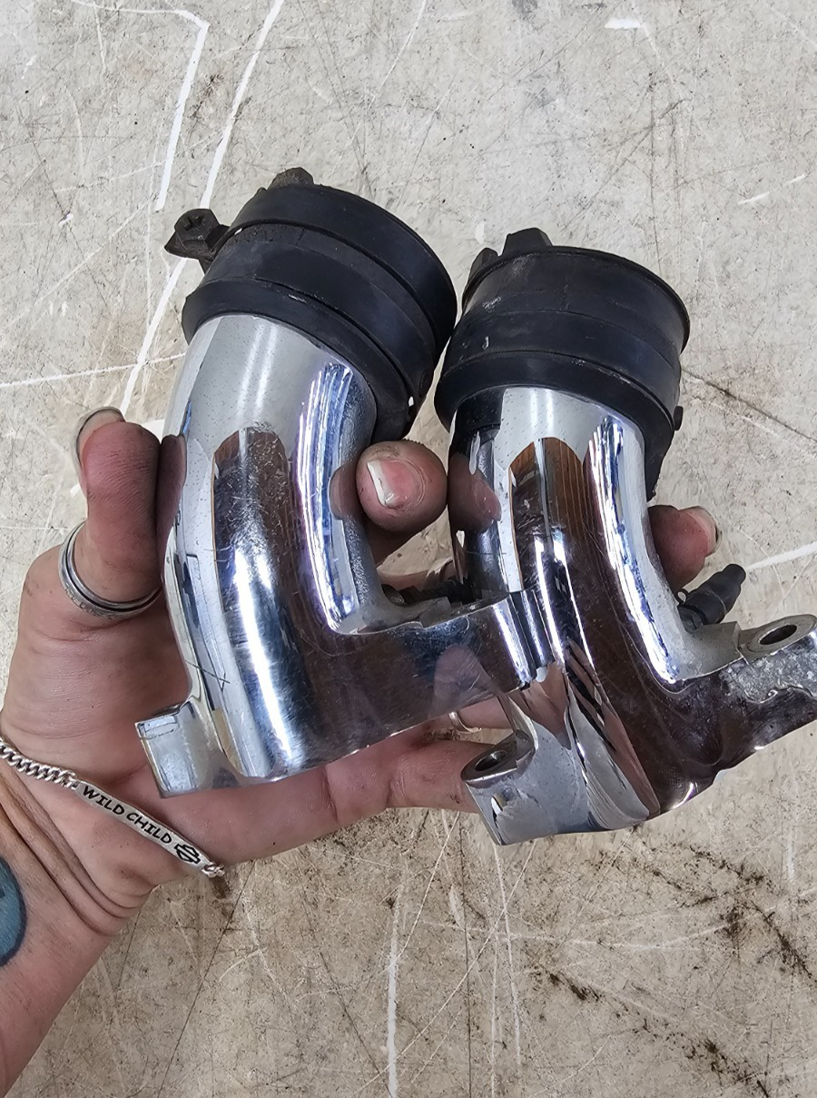 2000 HONDA VALKYRIE INTERSTATE Chrome Carb Carburetor Intake Manifold Runner Tub