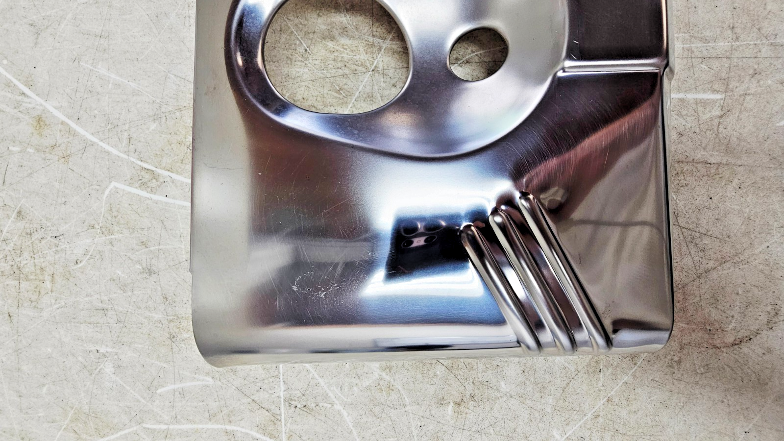 2002 HARLEY SOFTAIL Chrome Headlight Mount Bracket Cover Panel