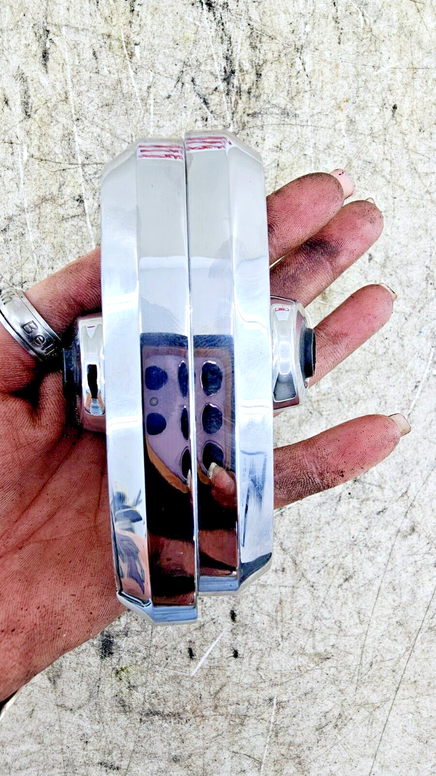 1998 HARLEY FLH ELECTRA GLIDE Chrome Head Bolt Cover Spark Plug Surround