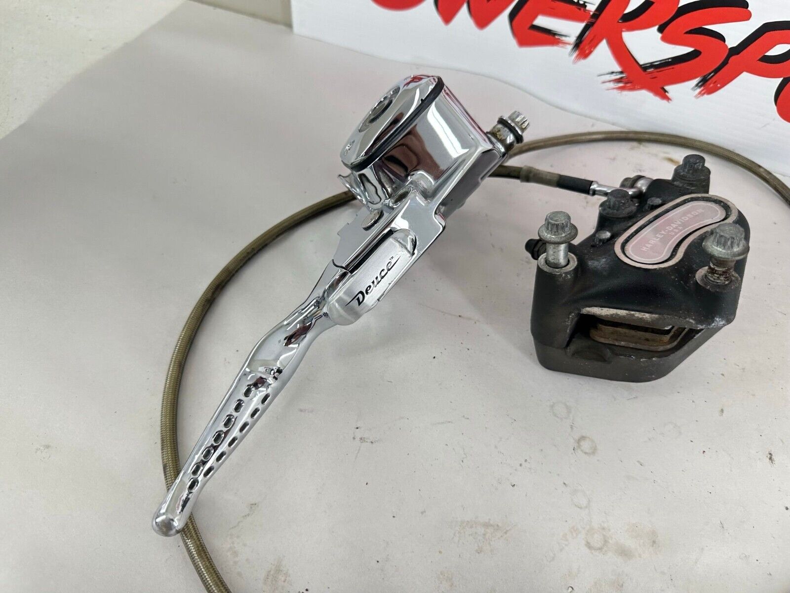 2003 HARLEY SOFTAIL Chrome Front Brake Master Cylinder + Caliper