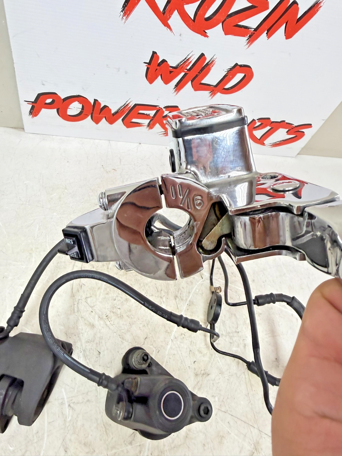 1995 HARLEY FLH ELECTRA GLIDE Chrome Master Cylinder 11/16 + Dual Brake Caliper