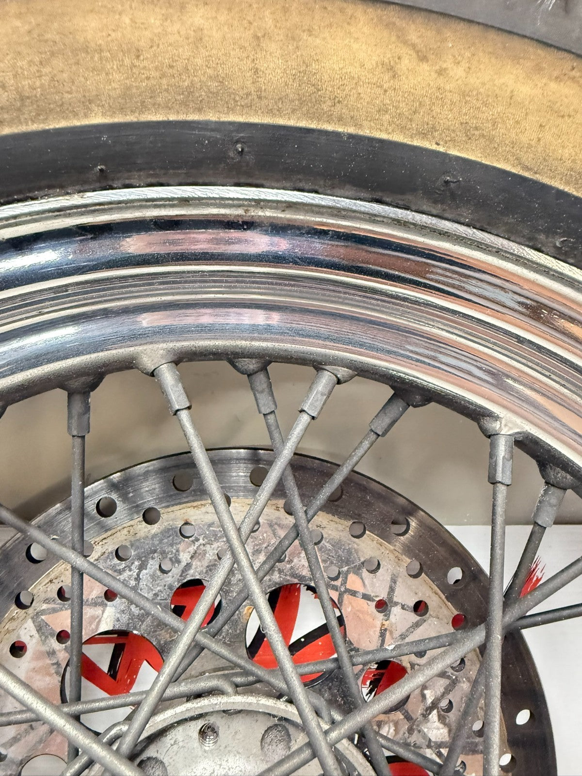 1997 HARLEY DAVIDSON SOFTAIL 16" Rear Wheel  Rim Tire Laced Spoke Brake Rotor