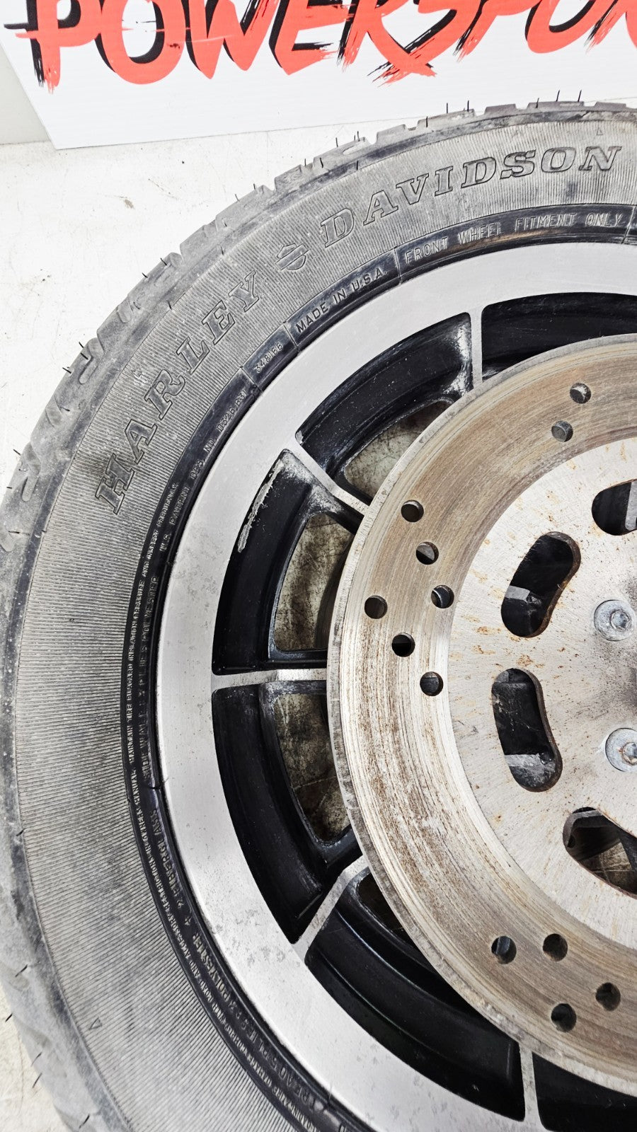 1996 HARLEY FLH ELECTRA GLIDE Front Wheel Rim Tire 10 Spoke Mag Brake Rotor 16X3