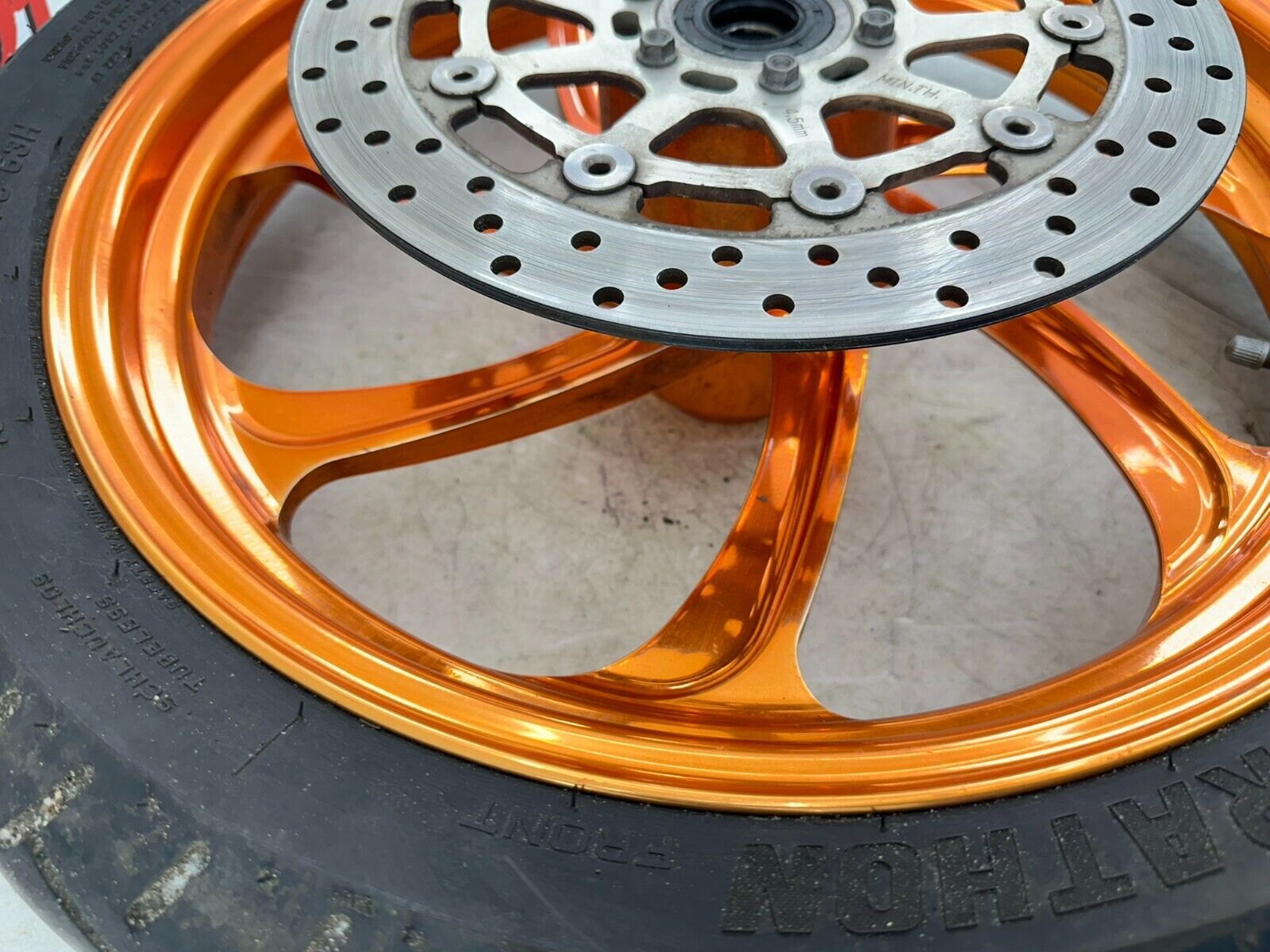 2006 Victory Kingpin 18x3 Front Wheel Rim/Orange