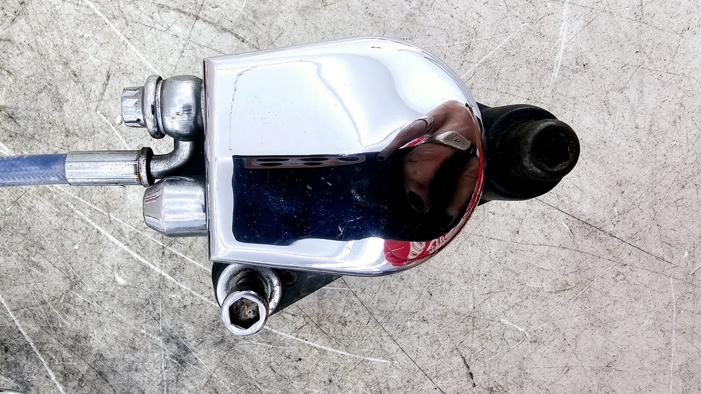 1998 HARLEY FLH ROADKING Dual Caliper Braided Hose +11/16 Chrome Master Cylinder