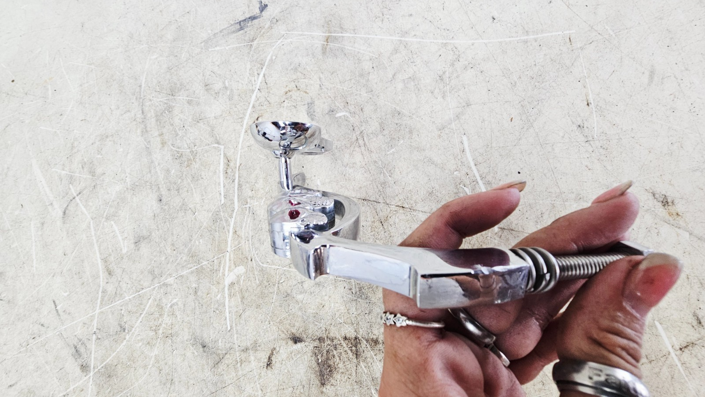 1996 HARLEY SOFTAIL Chrome Flame Skull Rearview Mirrors Mirror