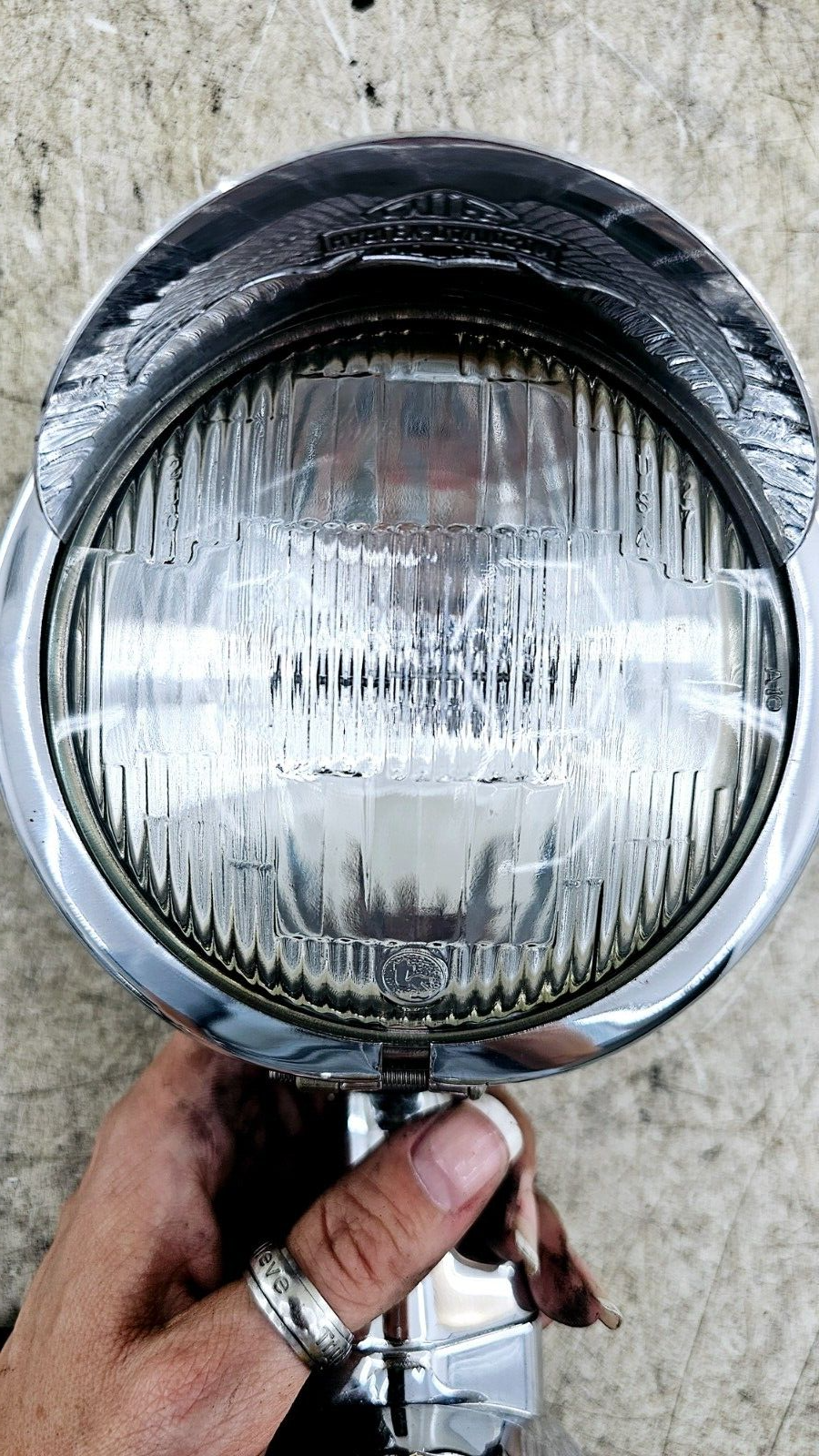 1998 HARLEY FLH ELECTRA GLIDE Fog Highway Turn Signal Light Chrome Housing Eagle