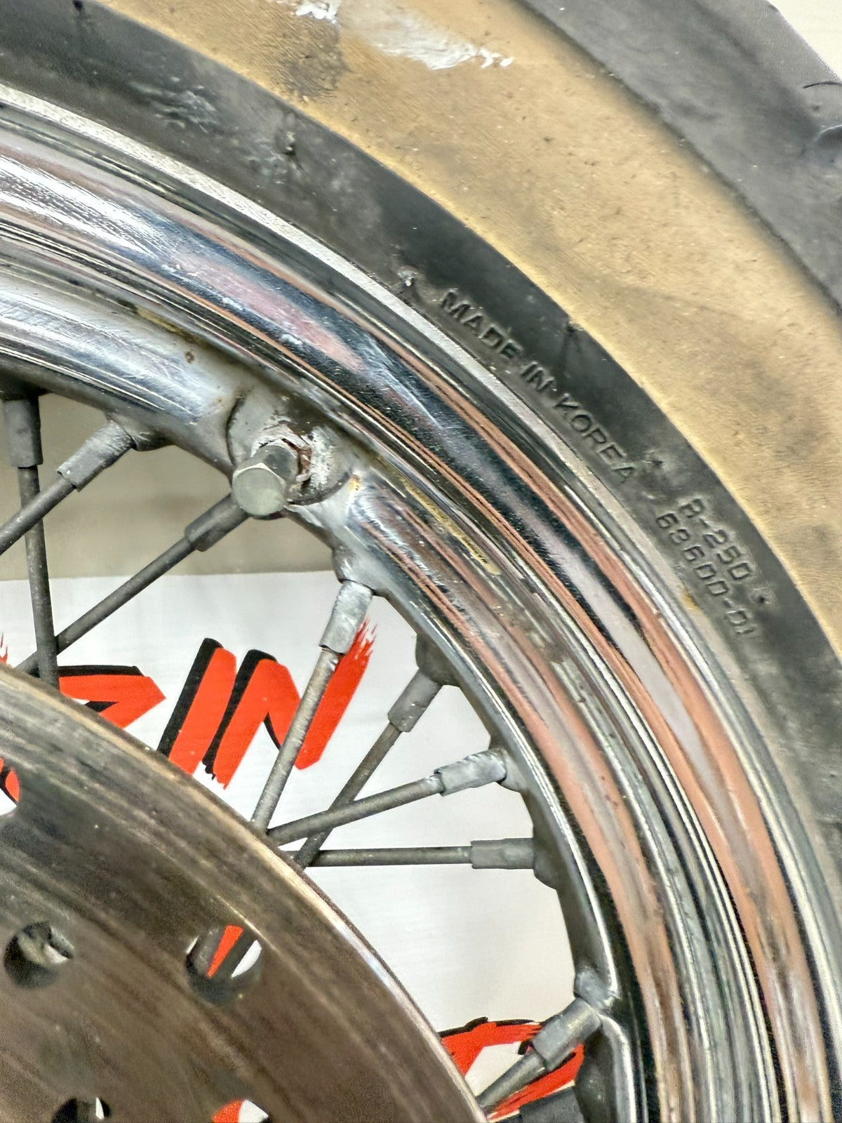 1997 HARLEY DAVIDSON SOFTAIL 16" Rear Wheel  Rim Tire Laced Spoke Brake Rotor