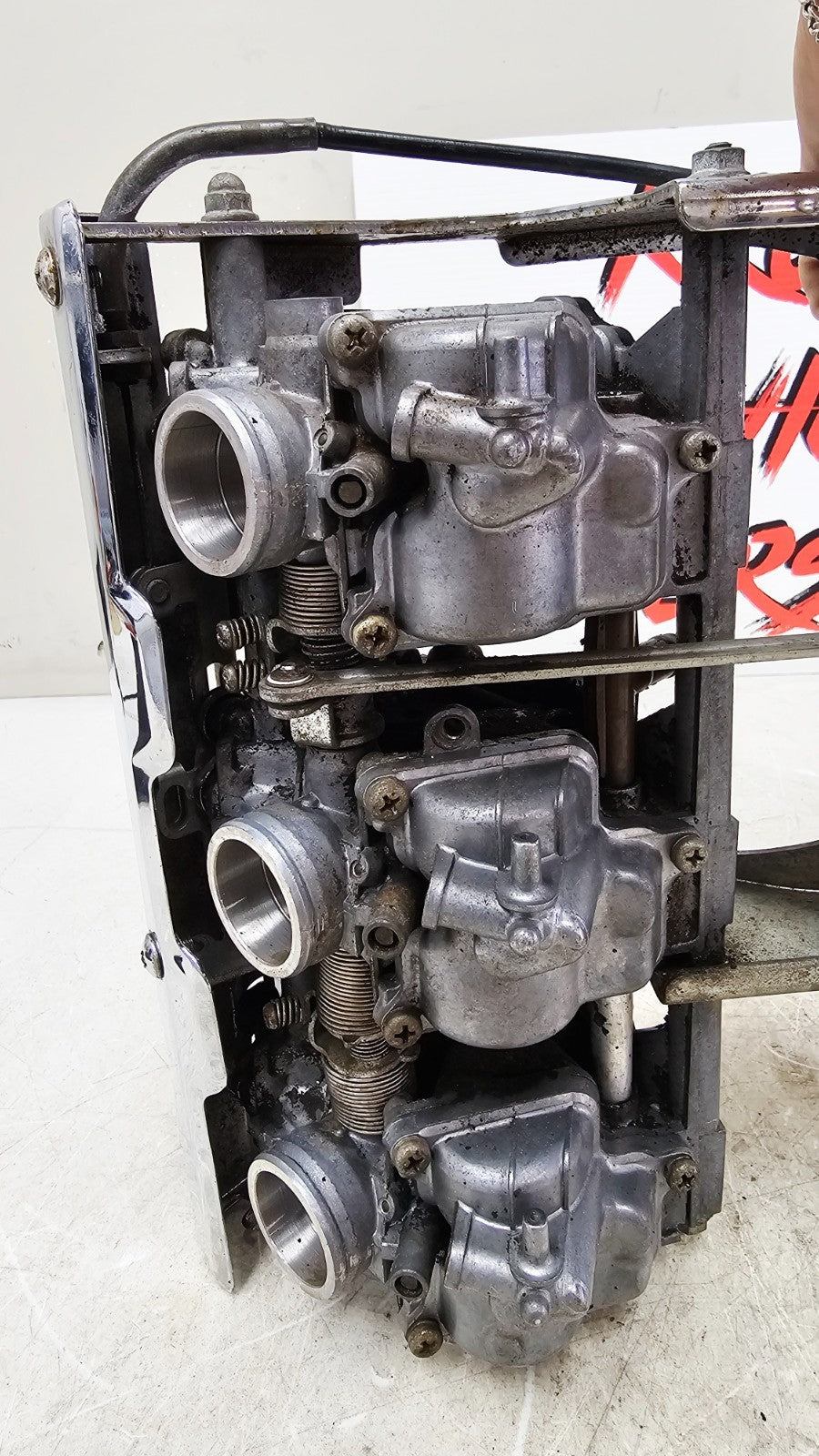 2000 HONDA VALKYRIE INTERSTATE Chrome Carb Body Carburetor Fuel Bowl Rack
