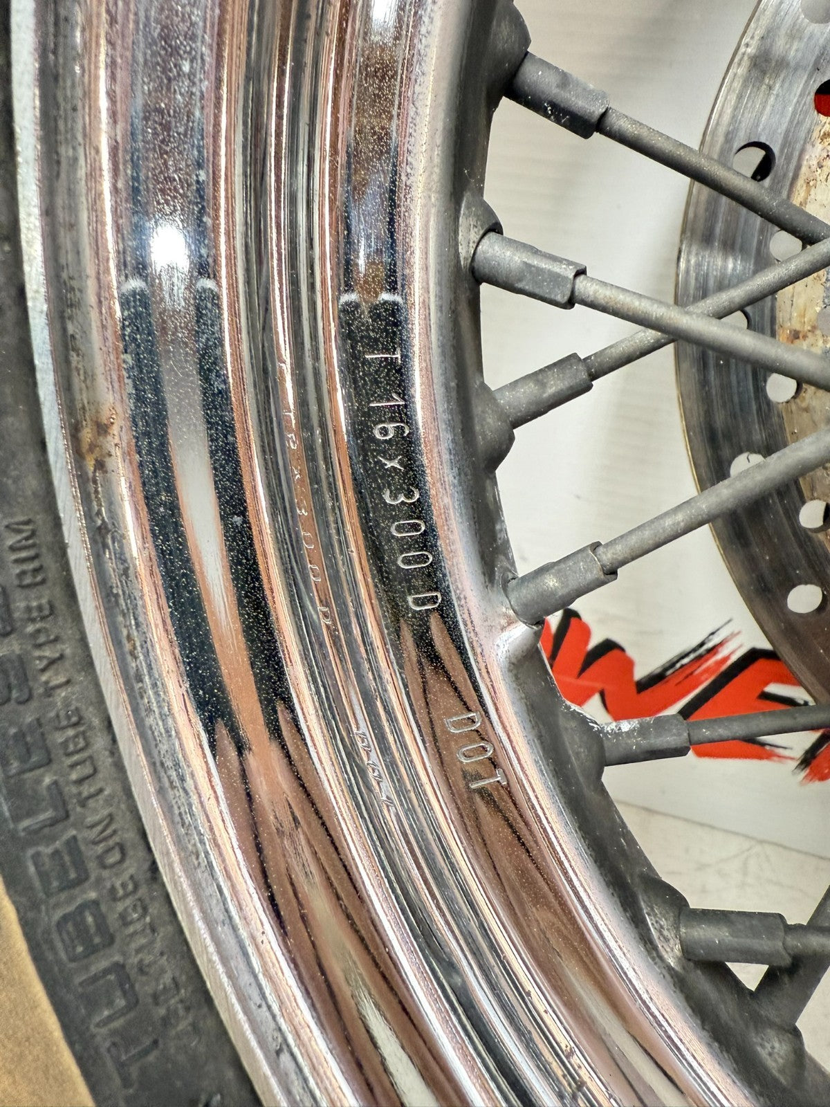 1997 HARLEY DAVIDSON SOFTAIL 16" Rear Wheel  Rim Tire Laced Spoke Brake Rotor