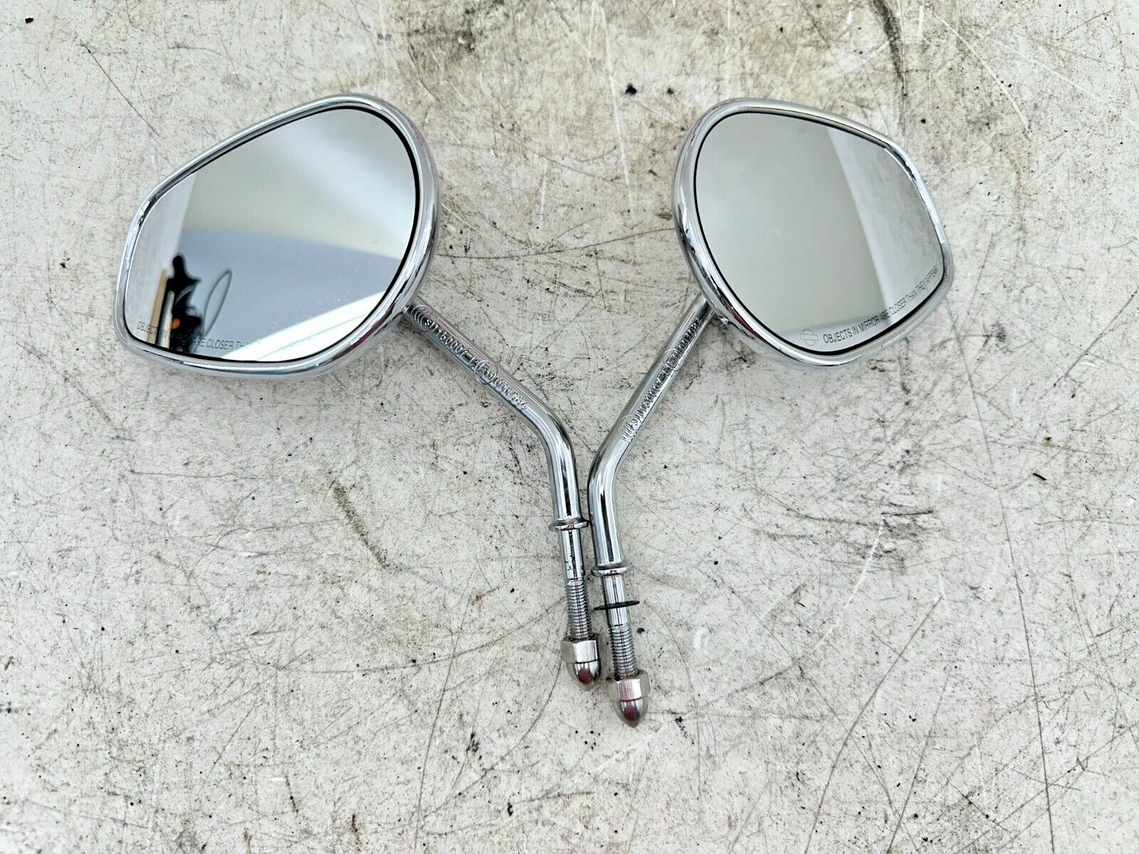 2006 Harley Dyna Low Rider OEM HD Chrome Rear View Mirrors Right + Left