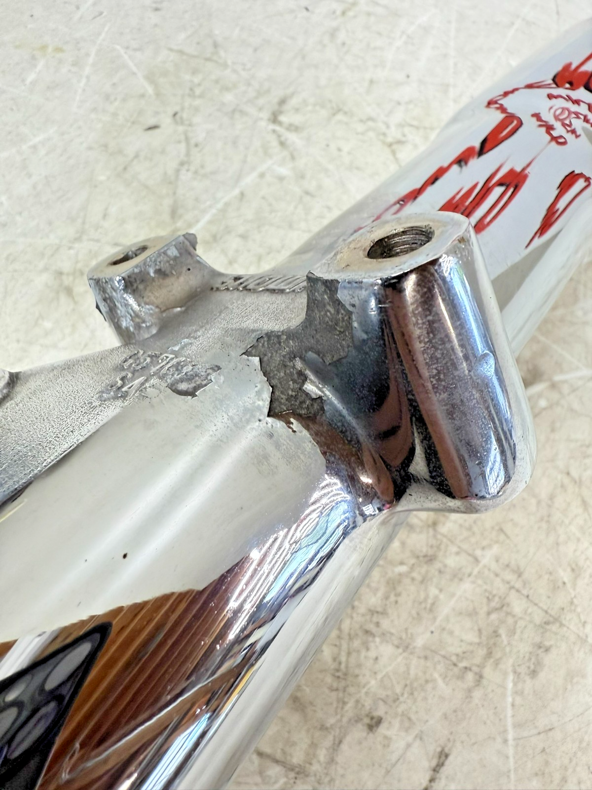 1997 HARLEY DAVIDSON SOFTAIL 41mm Left Chrome Fork Leg Tube Lower Slider