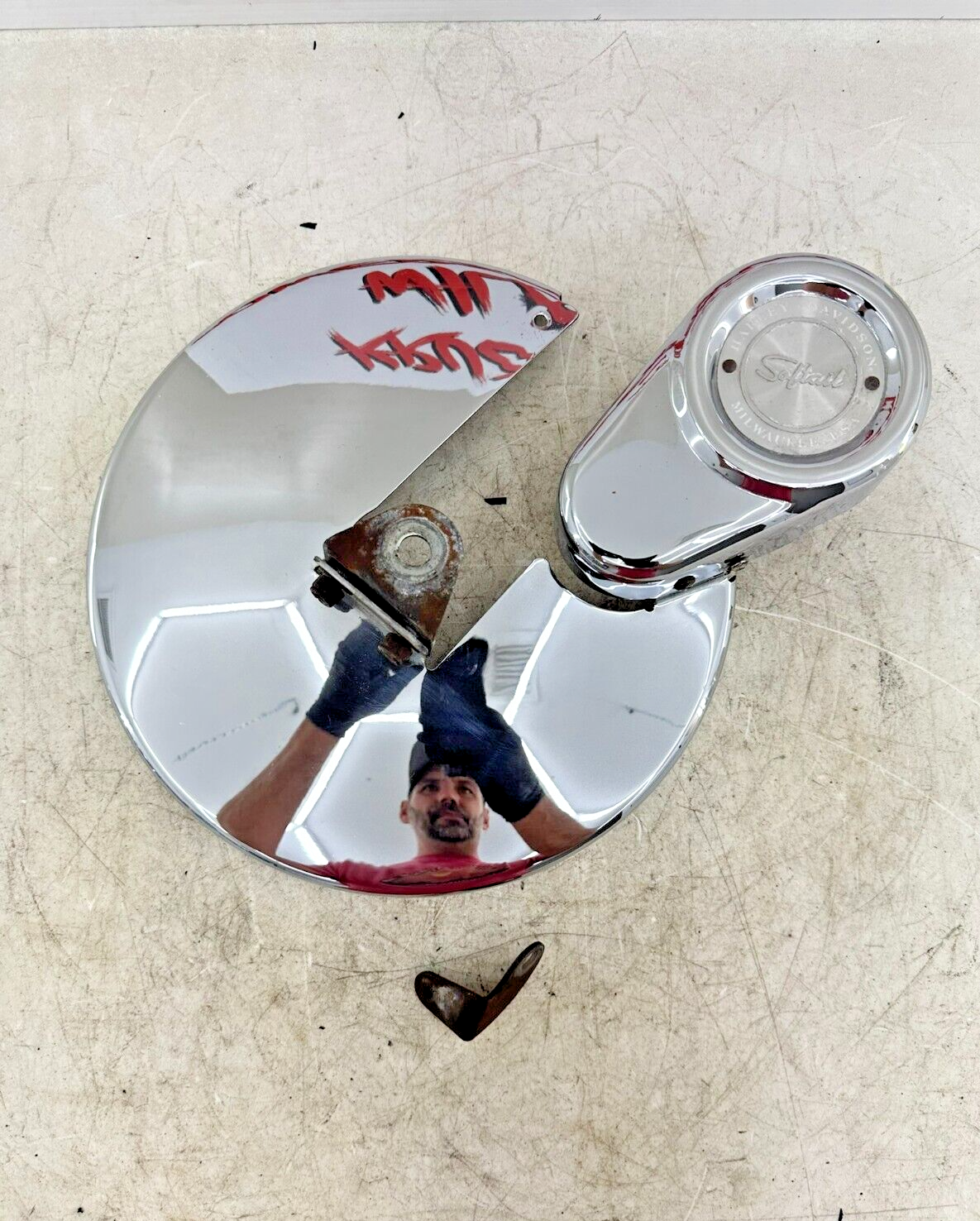1995 HARLEY SOFTAIL OEM HD Chrome Front Brake Rotor Caliper Cover