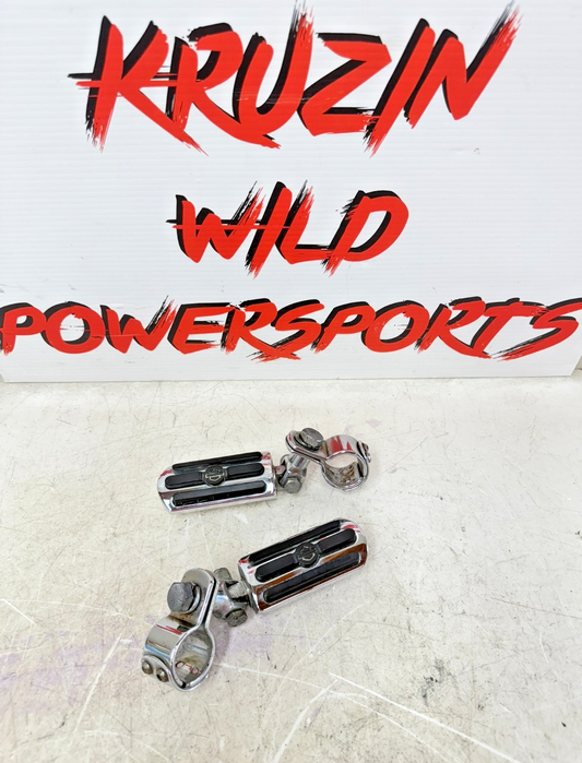 2003 HARLEY ELECTRA GLIDE Chrome Highway Footpeg Rest Pads & MTG Hardware