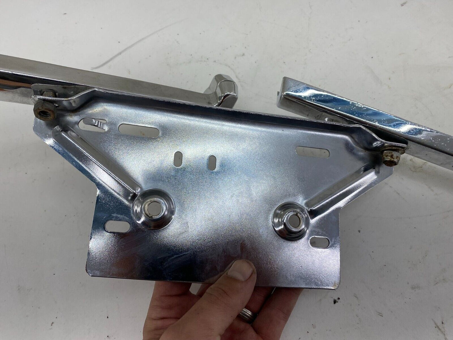 2008 Harley Davidson Electra Glide CVO Chrome License Plate Mounting Frame Bar