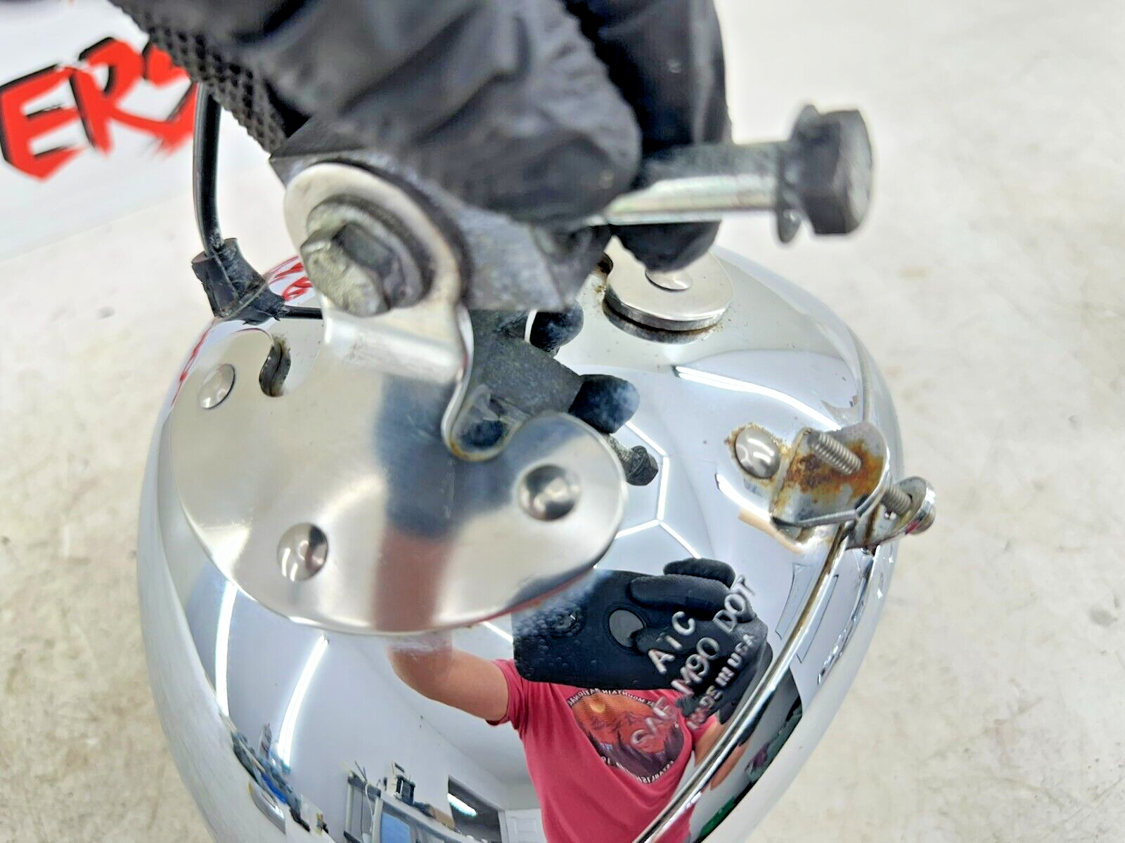 1995 HARLEY SOFTAIL OEM HD Chrome Headlight W/ Visor + MTG Bracket