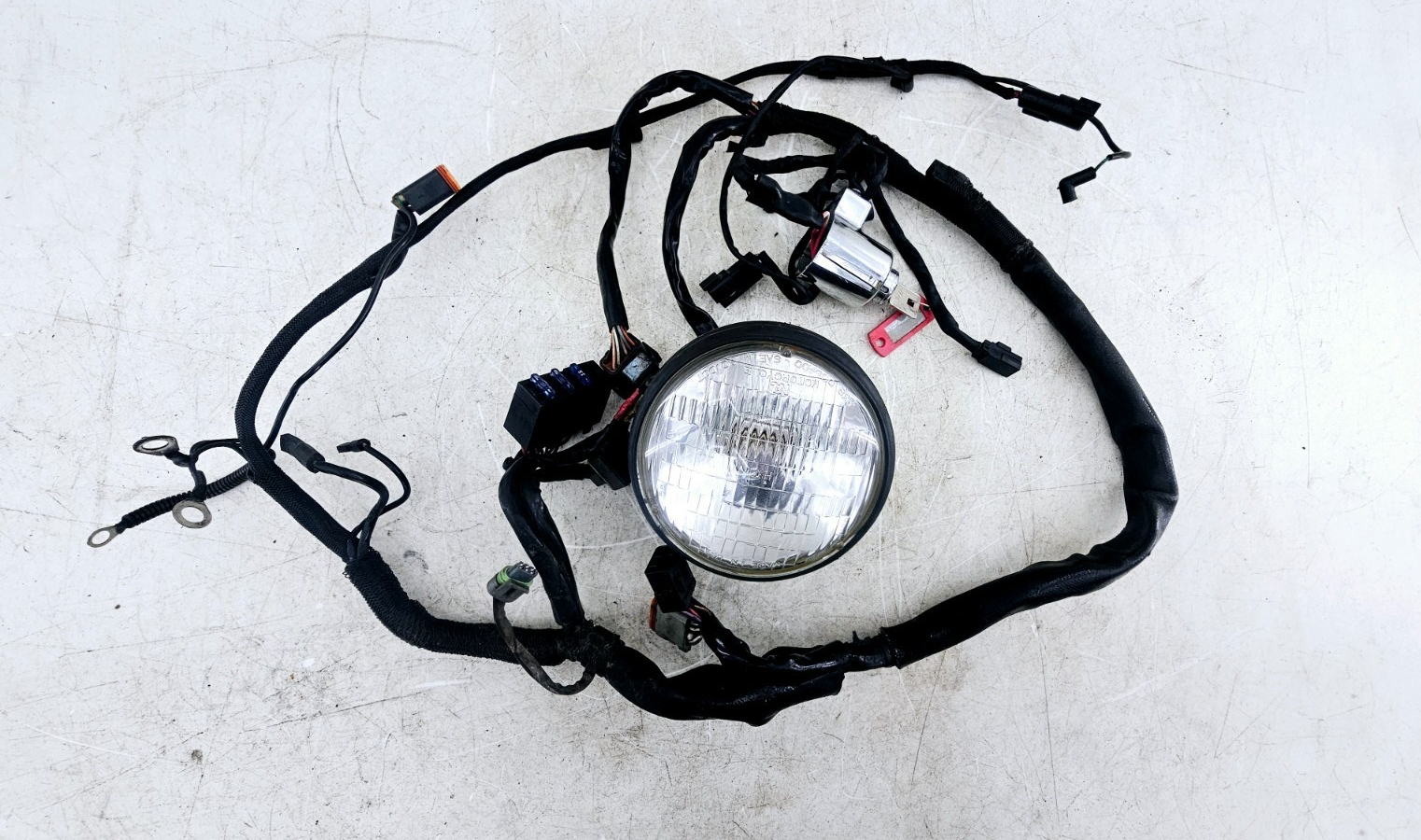 2001 Harley Davidson Sportster Headlight Wiring Harness + Ignition Switch w/ Key