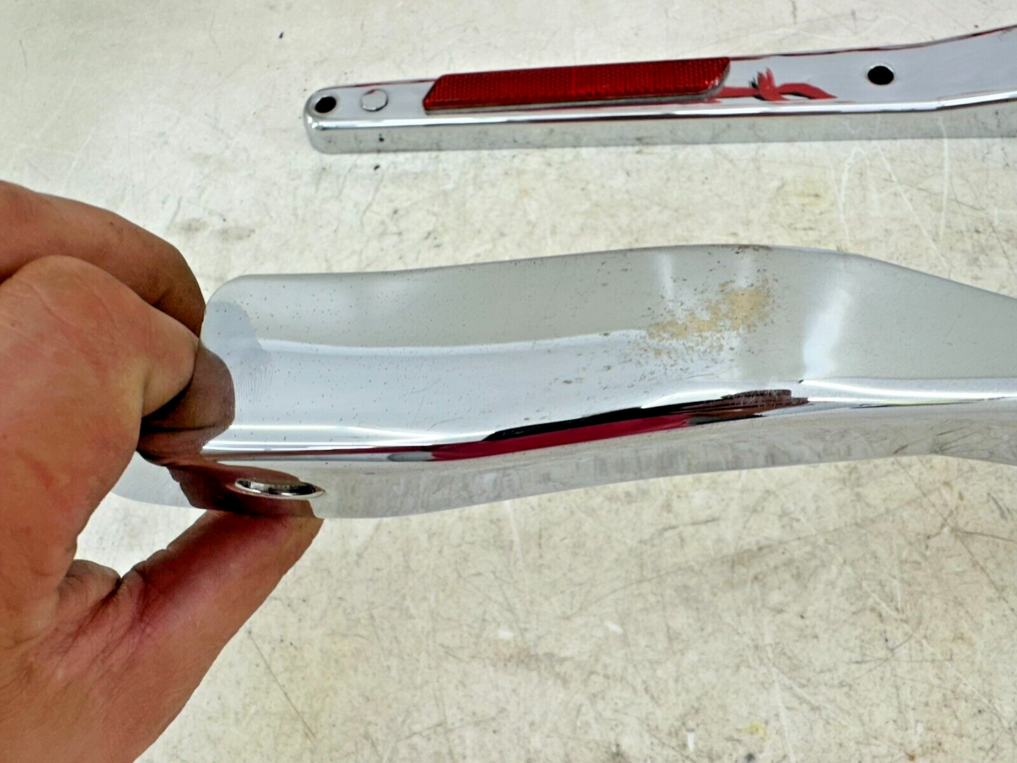 1999 HARLEY DYNA Rear Fender Frame Chrome Strut Arm Bars OEM HD