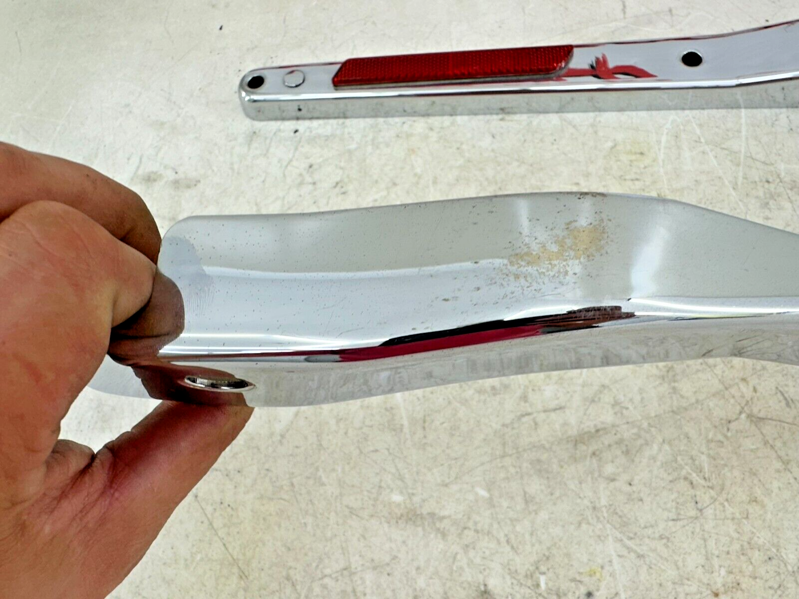 1999 HARLEY DYNA Rear Fender Frame Chrome Strut Arm Bars OEM HD