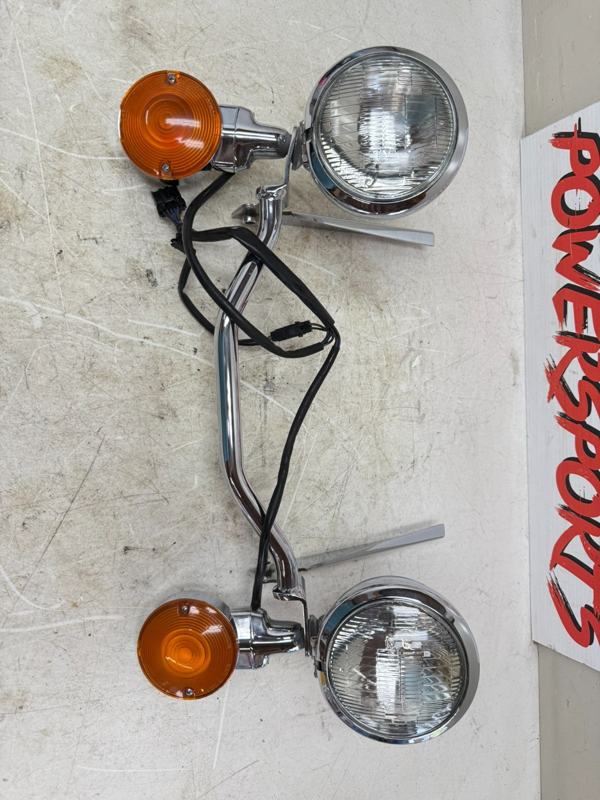 2002 HARLEY SOFTAIL OEM HD Chrome Fog Turn Signal Light Bar