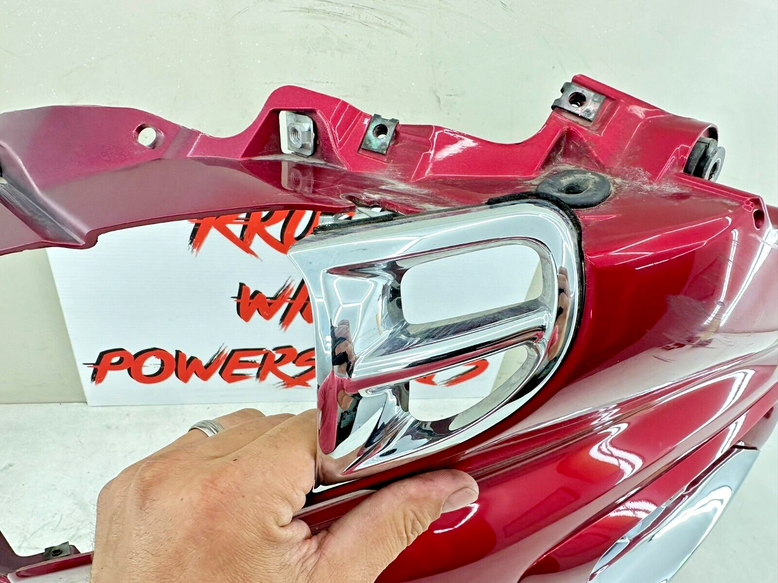 2004 Honda Goldwing GL1800 Red Left Side Headlight Mid Fairing Cowl Panel