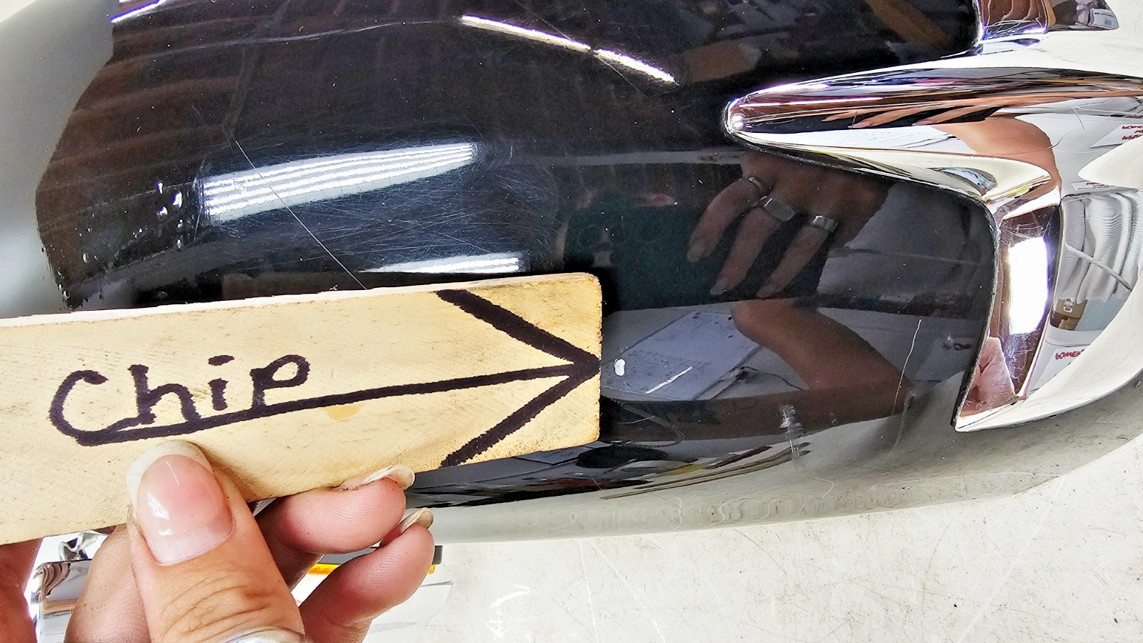 2000 HONDA VALKYRIE INTERSTATE Front Wheel Fender w/ Chrome Trim Tip Black