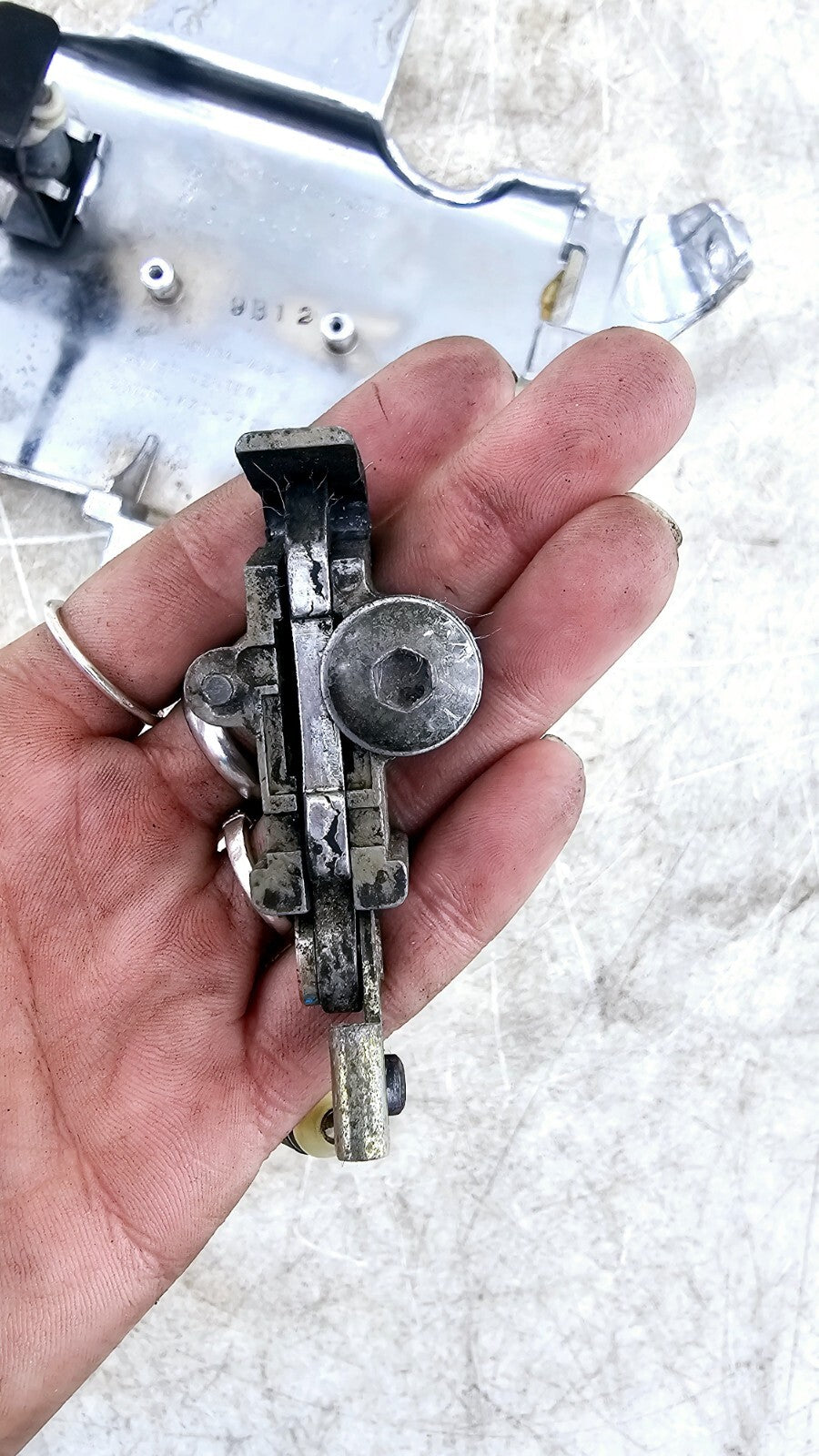 1999 HONDA VALKYRIE INTERSTATE Chrome Center Seat Lock Cover Fairing Panel