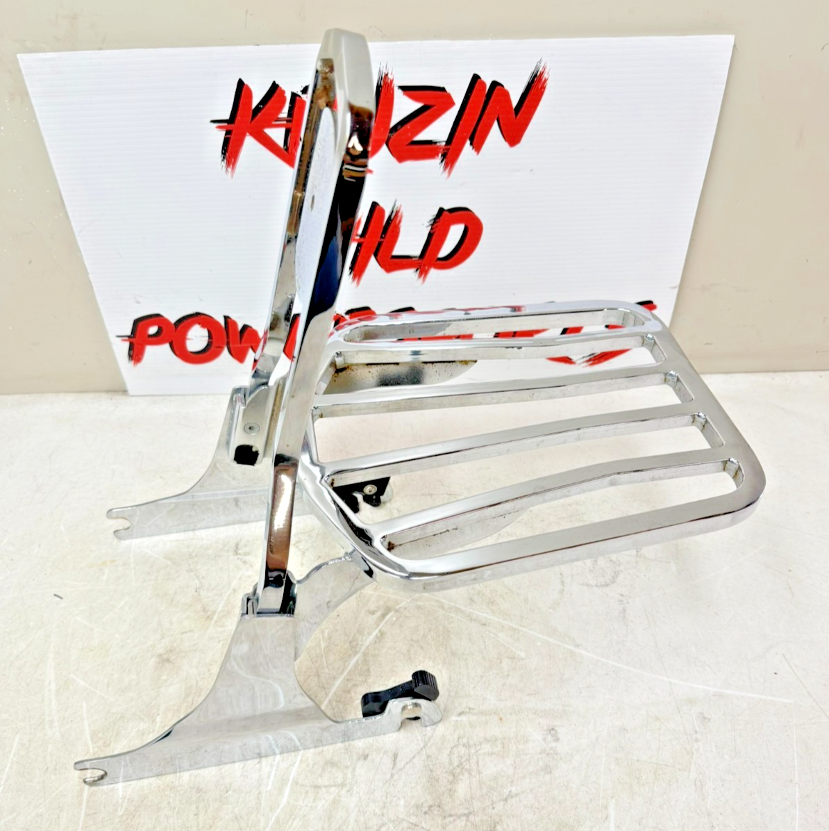 1997 HARLEY DAVIDSON SOFTAIL Chrome Rear Backrest Sissy Bar Luggage Rack